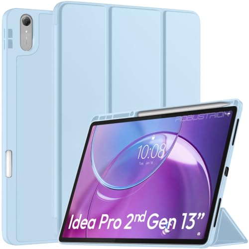 Image of Robustrion Case for Lenovo Idea Tab Pro 2nd Gen 13 inch Cover Case with [Pencil Holder] [Soft Flexible Case] for Lenovo Idea Tab Pro Gen 2 Cover Case 13 inch [Auto Sleep Wake Support] - Light Blue