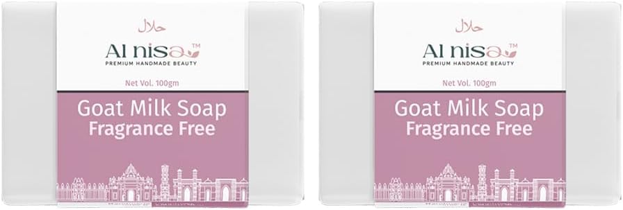 Alnisa No Fragrance Goat Milk Handmade Soap For Hajj & Umrah Hajj And Umrah Accessories, 100% Natural, Set Of 2, 100Gm Each X 2