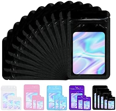 120 Pack Holographic Bags Resealable Smell Proof Bags for Packaging with Small Business Freshie Bags and Sealable Bags for Packaging (Inner Side 2.5″*3.4″, Black) 120 Pack Holographic Bags Resealable Smell Proof Bags for Packaging with Small Business Freshie Bags and Sealable Bags for Packaging (Inner Side 2.5″*3.4″, Black)