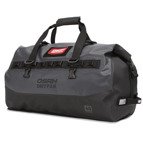 Greanthour Bolsa Impermeable Para Moto, 40 L, Con Gran Espacio De Almacenamiento, Con Cremallera Exterior, Para Camping, Kayak, Pesca Y Viajes, Gris, 40l, Bolsa De Ropa