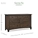Evolur Cheyenne and Santa Fe Double Dresser, Antique Brown, 54x33x20.3 Inch (Pack of 1)