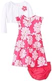 Watch Me Grow! by Sesame Street Baby Girls' 3 Piece Floral Dress Set