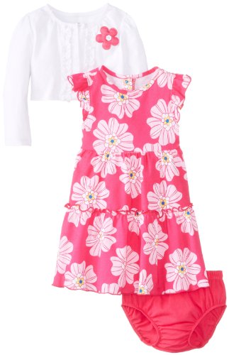 Watch Me Grow! by Sesame Street Baby Girls' 3 Piece Floral Dress Set