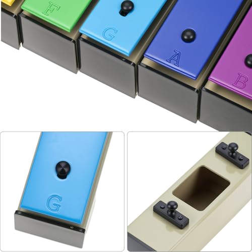 image for QWORK 8-Note Chromatic Xylophone Glockenspiel Resonator Bells with Col