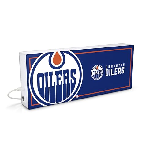SOAR NHL LED Ambience Light Box: Elevate Your Space with Officially Licensed Wall Décor, Edmonton Oilers