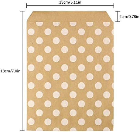aupawdy 50pcs Kraft Paper Food Bags,Kraft Paper Bags cookie bags gift Bags Candy Bags for Wedding, Birthday, Party, Anniversary, Halloween,Christmas etc