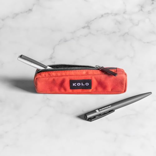 Image of Kolo Parker Mini Pen, Pencil and Marker Case, Compact and Lightweight, Waxed Canvas, Ochre