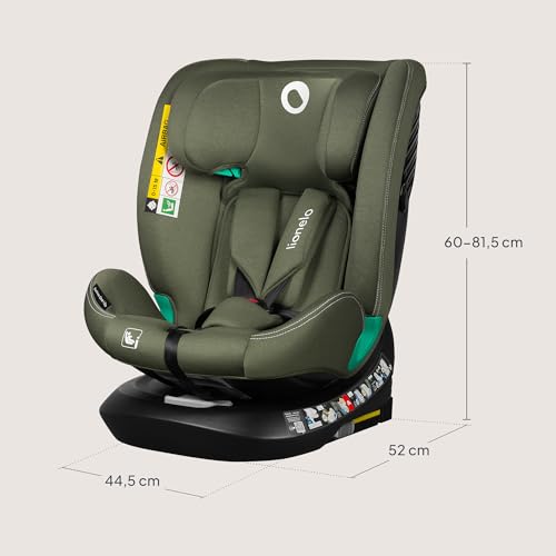 Lionelo Bastiaan I-Size Seggiolino Auto Evolutivo 4-In-1 Per Bambini 0-12 Anni (40-150 Cm) Isofix E L'ultima Norma R129 Opzione Rivolto All'indietro, 21 Regolazioni, Girevole 360° Protezione Laterale - 10