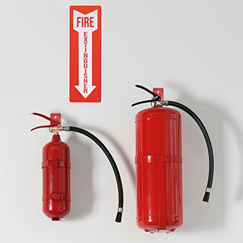 Image of TaoBary Fire Extinguisher Bracket and Sign Sticker, Wall Mount Bracket for Big and Small Fire Extinguishers, Indoors and Outdoors(6 Pack,20 lb)