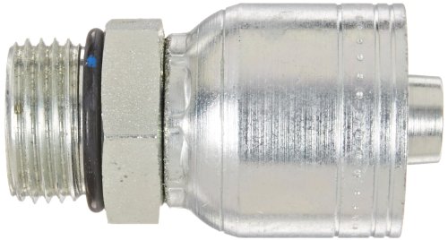 Image of Aeroquip 1AA10MB8 Carbon Steel Global TTC (Thru the Cover) Crimp Hose Fitting Male Boss O-Ring, Straight, 1 /2 inch Hose ID, 7 /8 inch - 14 Thread