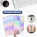 QiXin 22 Sheets Holographic Sticker Paper 8.5 x11 inch for Inkjet Printer & Laser Printer US letter size Holographic Printable Vinyl Rainbow Sticker Printer Paper Adhesive Waterproof Vinyl