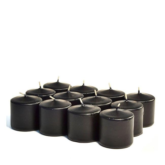 Black Unscented Votive Candles 15 Hour - Box of 12