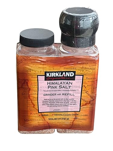 Sel rose de l'Himalaya - Combo avec moulin et recharge de 737 g - Assaisonnement pour rehausser vos cymbales avec sel rose de l'Himalaya