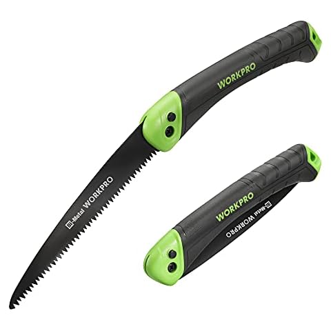 WORKPRO Sierra de Podar Plegable con Bloqueo Seguro Cover