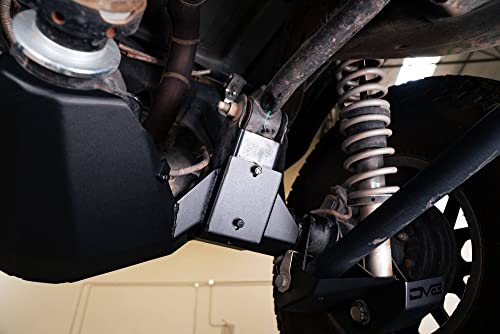Image of DV8 Rear Differential Skid Plate for 2021-2026 Ford Bronco Black Finish | Paintable Aluminum Inserts, Quick & Easy Installation, Multiple Drain Holes, Bolt-on Installation