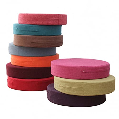 KingMSPG Stuhl-Sitzkissen, 40/45/50 cm, waschbar, weich, rund, Sitzkissen für Esszimmer drinnen und draußen, Büro (30 x 30 x 8 cm, dunkelgrau) Cover