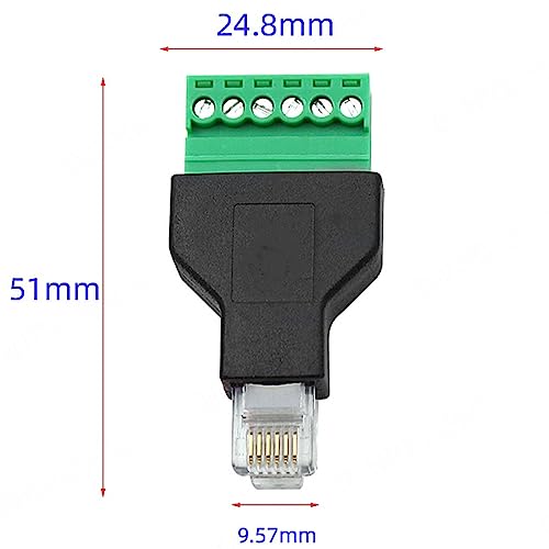 Cz. wtyczka RJ11 na 6 pinów zacisk śrubowy blok bloku adapter do telefonu Cat3 2 - Zdjęcie 5 z 15