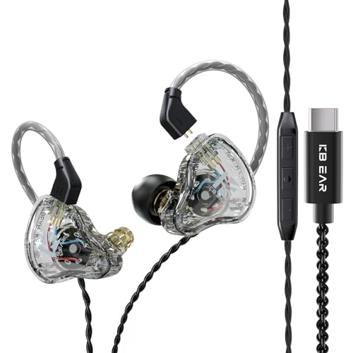 keephifi KBEAR KS1 USBC Intra-auriculaire Casque d’écoute Filaire de Type C amélioré in Ear Monitor avec Puce de décodage Audio DSP intégrée pour chanteurs audiophiles (Transparent, usbc avec Micro) - Les Beatles, Paul McCartney, John Lennon, RIngo Starr, George Harrison keephifi KBEAR KS1 USBC Intra-auriculaire Casque d'écoute Filaire de Type C amélioré in Ear Monitor avec Puce de décodage Audio DSP intégrée pour chanteurs audiophiles (Transparent, usbc avec Micro)
