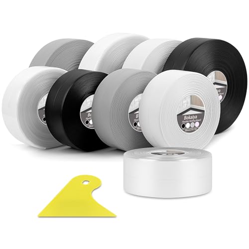 Bokaiya Weichsockelleiste, 19 x 19mm 11m Weichsockelleiste Selbstklebend für Küche und Badezimmer, Selbstklebende Abschlussleiste, Selbstklebende Bodenleiste, PVC, Fugendichtungsband (Transparent)