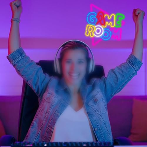 Image of LED Game Sign Game Zone Neon Signs Gaming Room Wall Art Decor Man Cave Lights Signs Gamer Home Bedroom Decoration USB Powered Brightness Adjustable