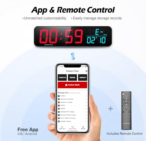 Serphix 15.2 Inch Gym Timer, App & Remote Control thumb #3