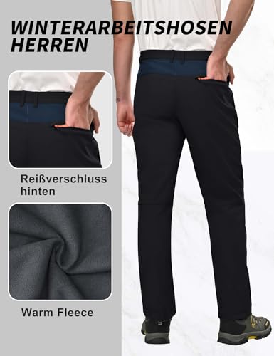 HFDWYJ Skihose Thermohose Herren Winter Softshellhose Herren wasserdichte Hose Herren Gefütterte Outdoorhose Für HerrenTrekkinghose Skifahren Hundespor Hose Wandern Und Für Viele Outdoor-Aktivitäten