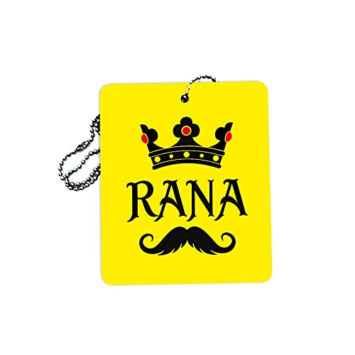 Seepa Acrylic Car Hanging with Double Sided Print 'Rana' for Rear View Mirror Ornament | Interior/Exterior Decor Accessories and Wall Hanging Showpiece with Chain