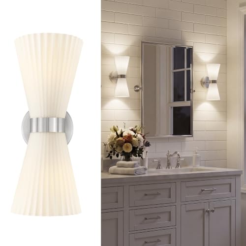 Image of HWH 2-Light 14.3-Inch Bathroom Vanity Wall Sconce Light, 5HZG97B-2W BN