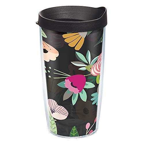 Tervis Brilliant Bliss Collection Made in USA Double Walled Insulated Tumbler Travel Cup Keeps Drinks Cold & Hot, 16oz Classic, Brilliant Buds