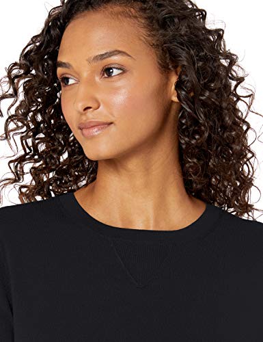 Amazon Brand - Daily Ritual Women's Fine Gauge Stretch Crewneck Pullover Sweater, Black, X-Large