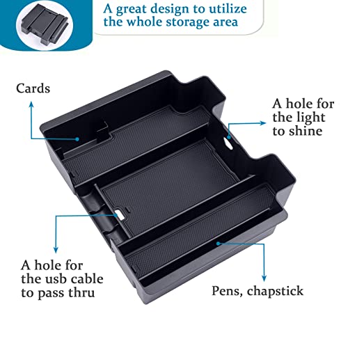 TOPINSTALL 4 Compartments Full Size Tray Compatible with 2019-2022 GMC Sierra Chevy Silverado 1500 and 2020-2023 Silverado/Sierra 2500HD 3500HD Full Console w/Bucket Seats ONLY