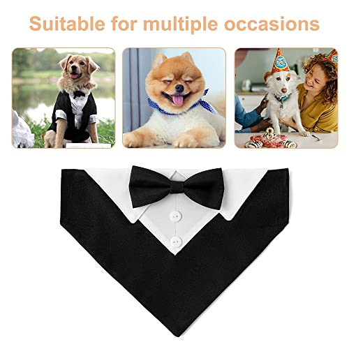 DONGKER Hund Smoking Bandana Halsband, Hunde Hochzeit Bandana, Verstellbar Hundekrawatte für Kleine, Mittelgroße und Große Hunde Halloween/Hochzeit Kostüme