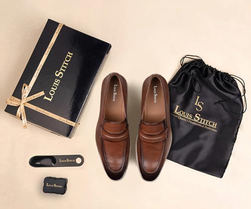 Image of LOUIS STITCH Smart Casual Shoes for Men | Ultra Lightweight and Comfortable | Eva Sole Cushioned Footbed Men's Loafers | LSMX-MC