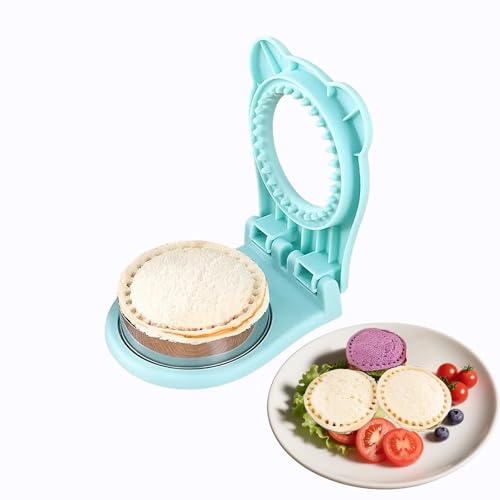 Image of Sandwich Cutter and Sealer - Crustless Sandwich Maker & Cookie Cutters for Kids - Perfect for PB&J, Lunch Box, Bento Box, Bread, Pies, Pancakes (Light Blue)