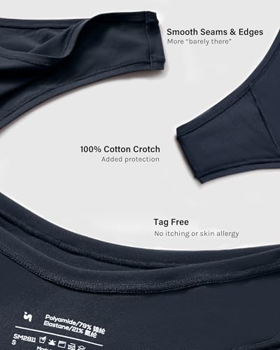 Image of INLYRIC Women's Inbarely Soft Thong - No Show Sexy Panties Breathable V-waisted Ladies Underwear 3 Pack