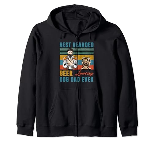 Best Bearded Beer Loving Dog Dad Ever Yorkshire Terrier Sudadera con Capucha