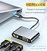 AKWOR USB C to HDMI+VGA Adapter for Dual Monitor, USB C to VGA, Type C to HDMI 2 in 1, 4K UHD Graphic Video Converter Compatible with MacBook, XPS, ASUS More