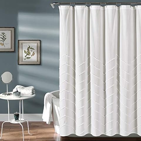 Lush Decor Chenille Chevron Shower Curtain Cover