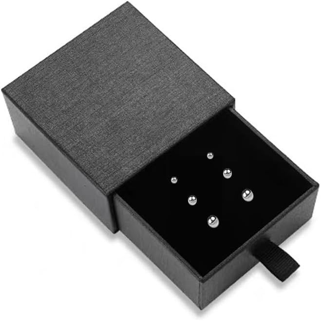 14K Solid Gold Ball Stud Earrings (3-Pair-Pack) - Versatile Sizes (3MM, 4MM, 5MM) - Customizable Color