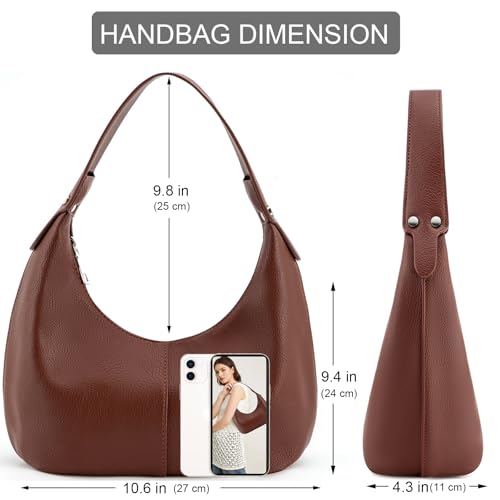 Image of Crescent Shoulder Bags for Women Vegan Leather Hobo Handbag Slouchy Tote Purses