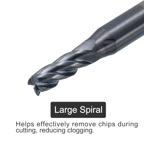 Image of uxcell 5pcs Carbide Square End Mills, 3 /32 inch Dia AlTiN BN Coated 4 Flutes Milling Bit Cutter, for Hardened Steel Cast Iron Alloy Metal, 1 /8 inch Shank 9 /32 inch Cut Length 1-1 /2 inch Long HRC50