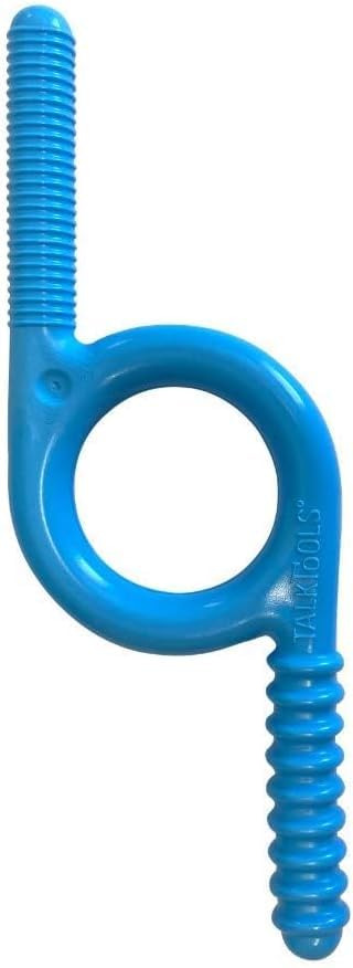 TalkToolsChewy | Oral Motor Sensory Tool for Kids and Toddlers | Therapy Tools to Improve Chewing and Biting (Blue Groovy, 1 Count (Pack of 1))