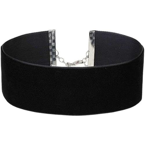 California Modern Fashions Thick Black Velvet Ribbon Gothic Choker Necklace