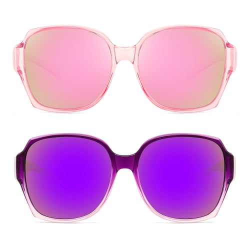 FEISEDY Polarized Sunglasses Fit Over Glasses for Men Women, Oversized Square Sun Glasses B4192 — view 2