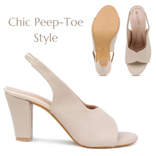 Image of TRASE Ankle Strap Pointed Toe Block Heel Pumps Sandals For Women| Fashionable Sandals, Office, Party and Formal Occasions | Light weight, Soft Footbed, Comfortable & Stylish - (47067)