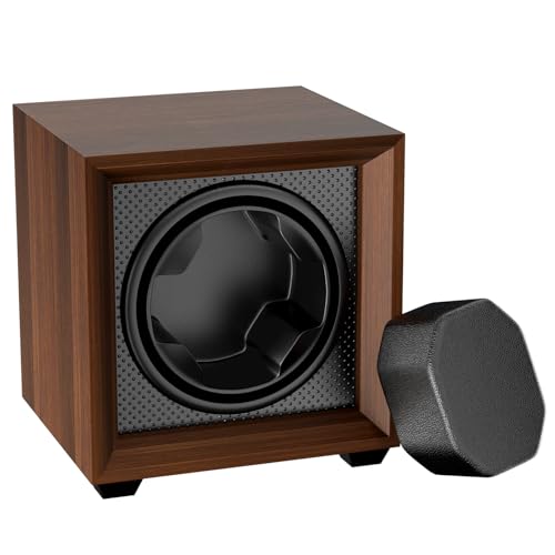 Fousenuk scatola carica orologio con motore silenzioso, 2 modalità di impostazione, quadrata e color noce carica orologi automatici, con USB ricarica e memory foam, per carica orologi meccanici - 2