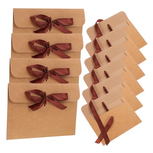 Enveloppes Kraft Vintage avec ruban pour cartes d'invitation et vœux | Lot de 50 pièces