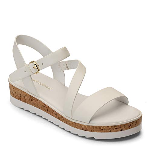 Marc Fisher Mfgrandie sandales compensées femme blanc 36 talon stable