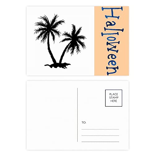 Cartes Halloween cocotier contour noir lot de 20 correspondance originale