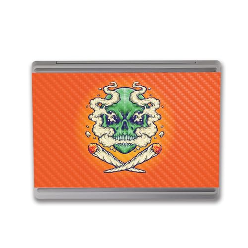Image of MightySkins Carbon Fiber Skin Compatible with Microsoft Surface Laptop Go 3 (2023) Full Wrap Kit - Smoke Skull | Protective, Durable Textured Carbon Fiber Finish | Made in The USA